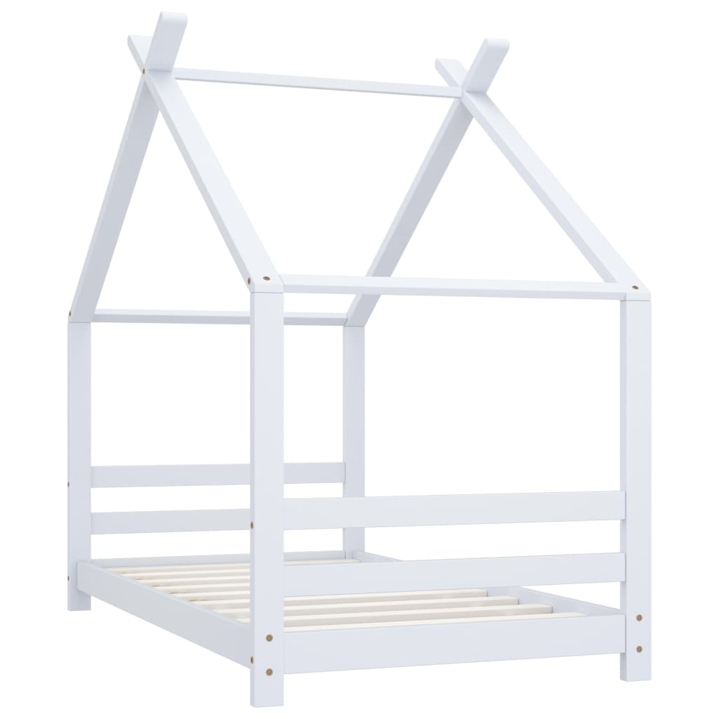 Cadre de lit d'enfant Blanc Bois de pin massif 80x160 cm - XIOS