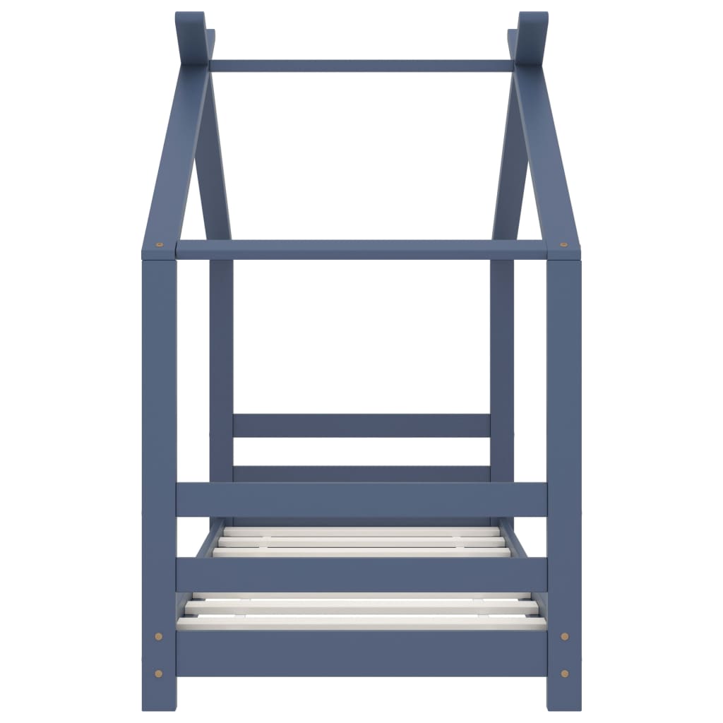 Cadre de lit d'enfant Gris Bois de pin massif 70x140 cm - XIOS