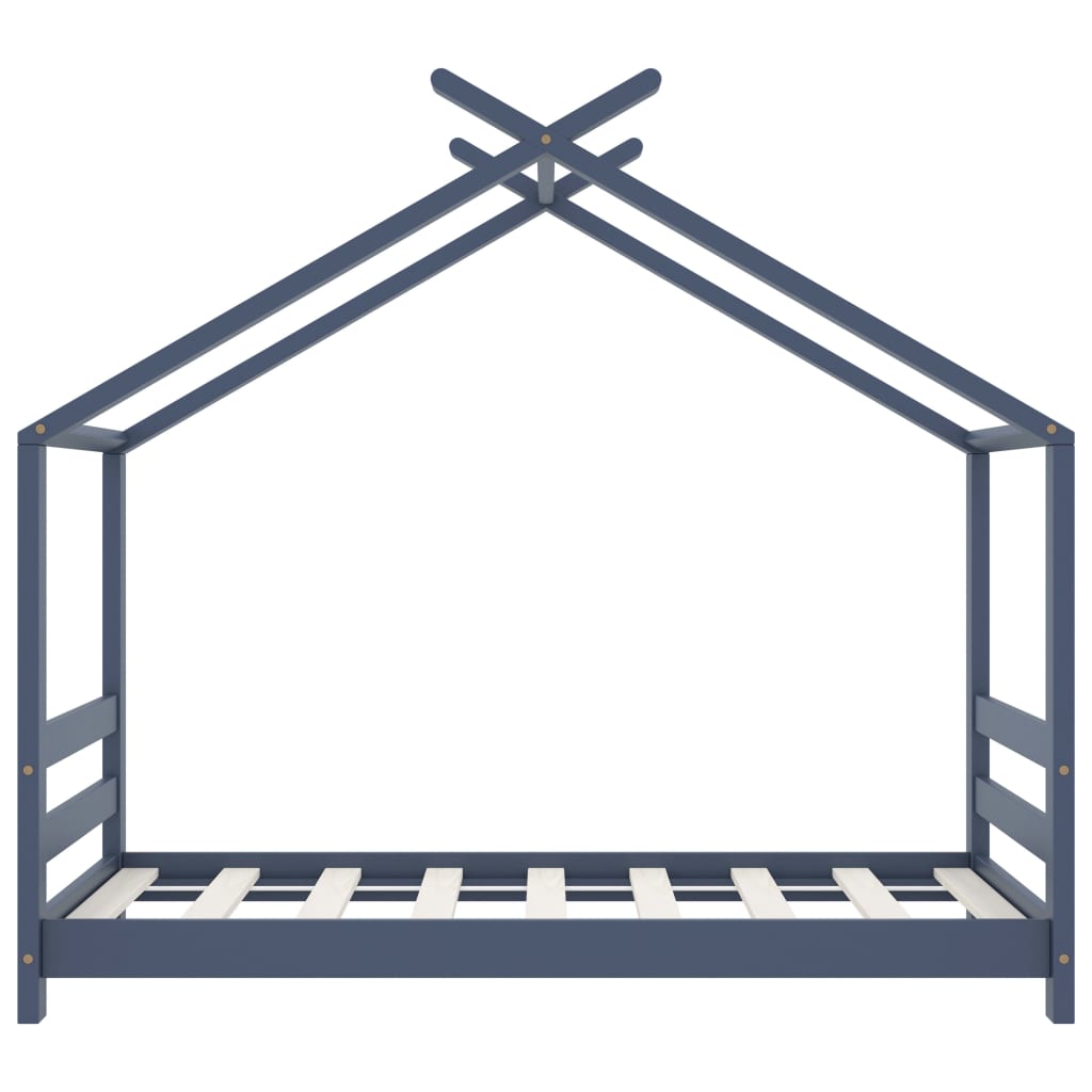 Cadre de lit d'enfant Gris Bois de pin massif 70x140 cm - XIOS