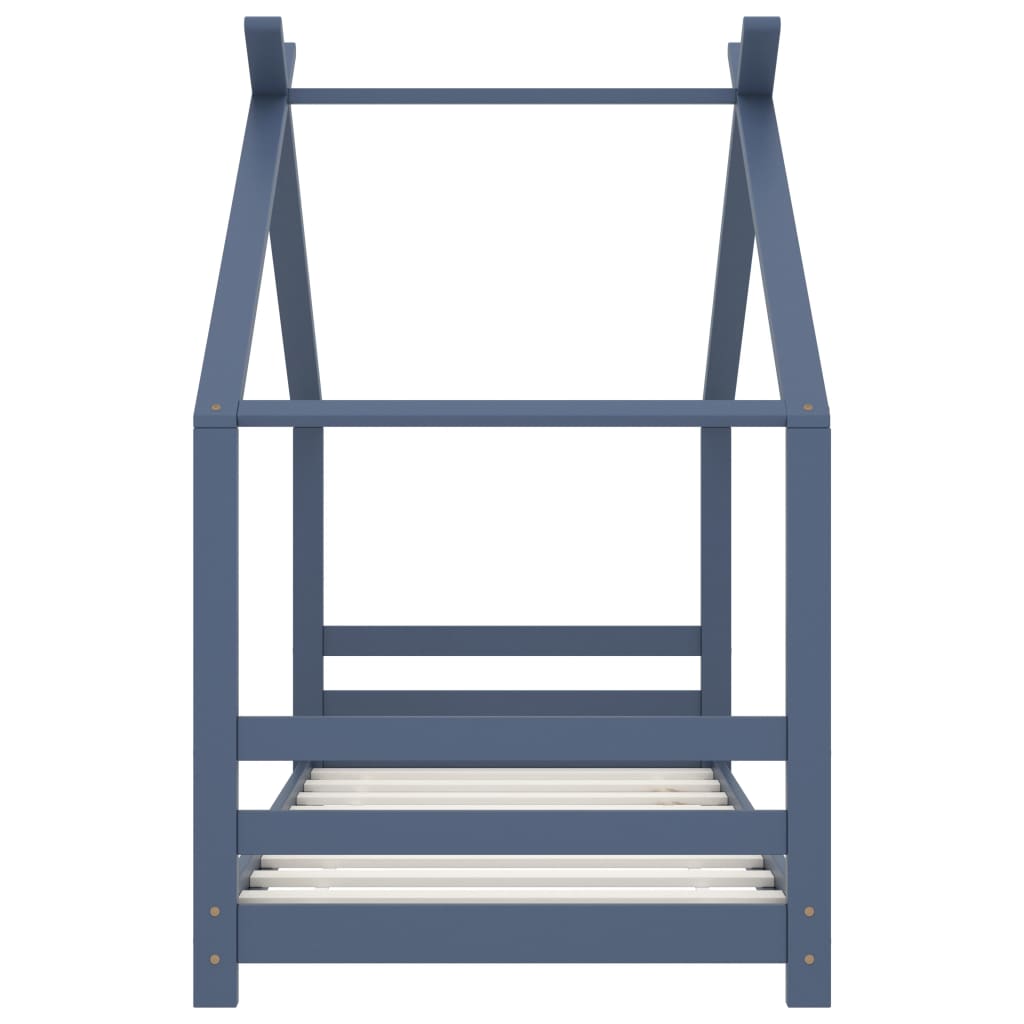 Cadre de lit d'enfant Gris Bois de pin massif 80x160 cm - XIOS