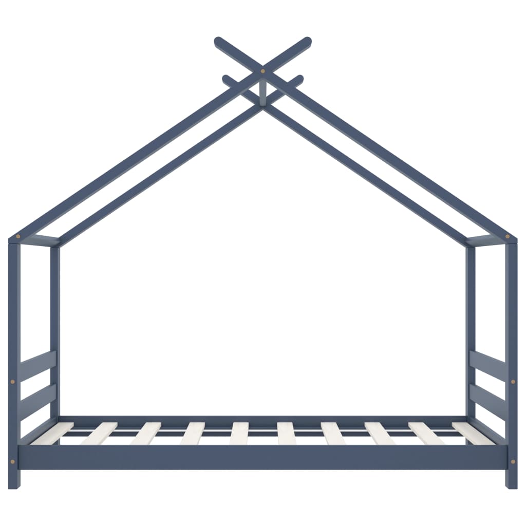 Cadre de lit d'enfant Gris Bois de pin massif 80x160 cm - XIOS