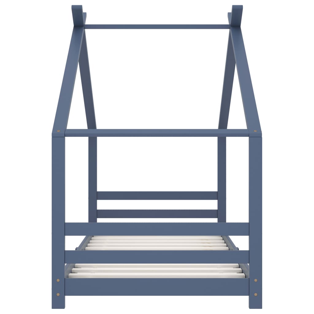 Cadre de lit d'enfant Gris Bois de pin massif 90x200 cm - XIOS