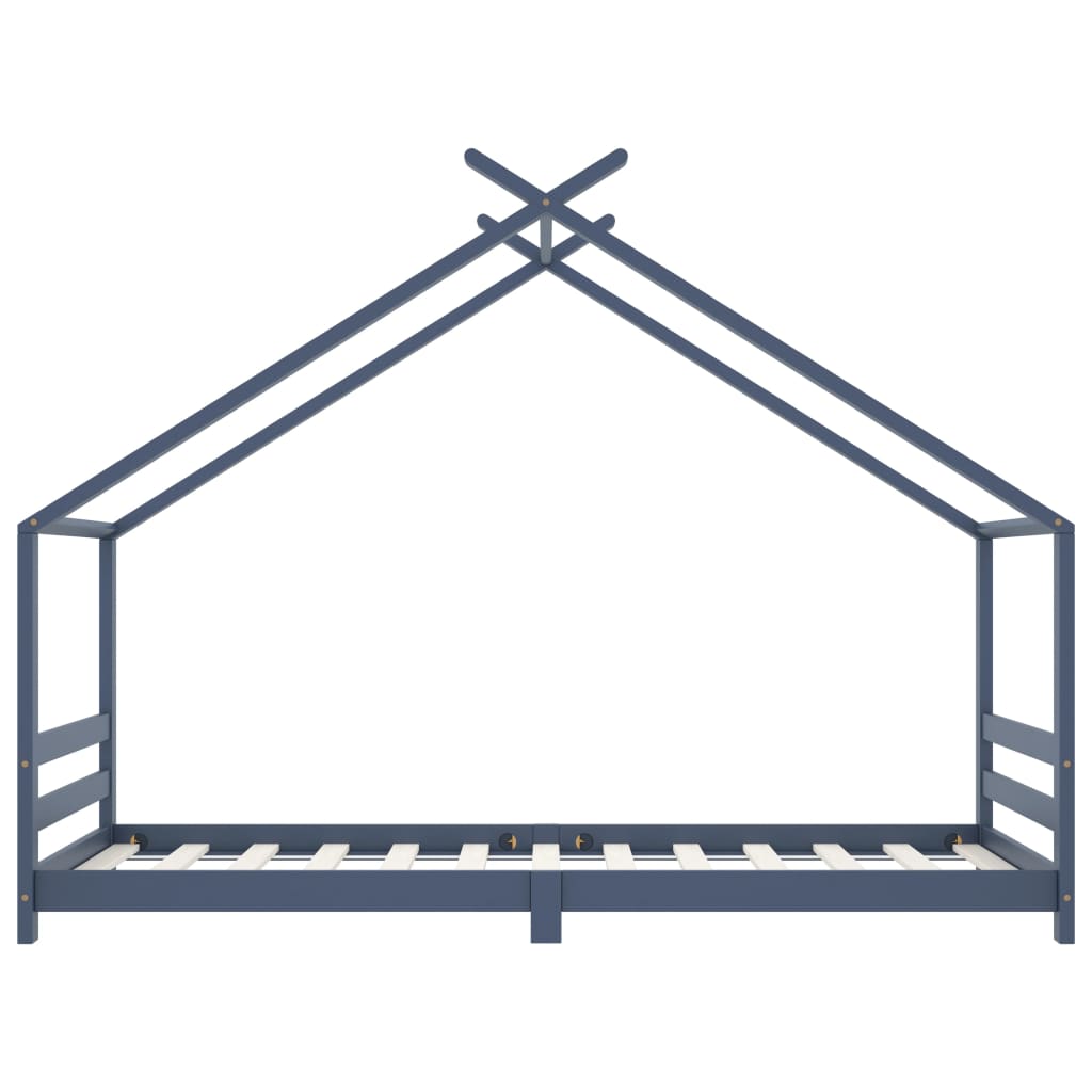 Cadre de lit d'enfant Gris Bois de pin massif 90x200 cm - XIOS