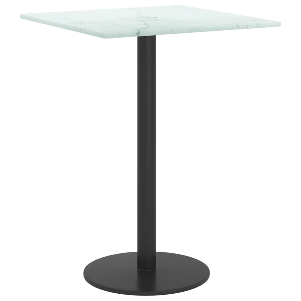 Dessus de table blanc 30x30 cm 6 mm verre trempé design marbre - XIOS