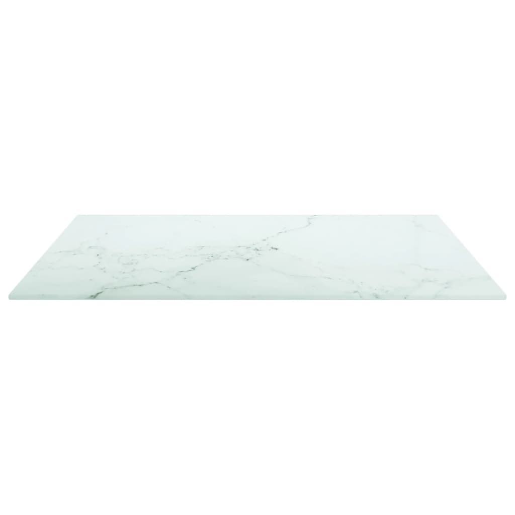 Dessus de table blanc 60x60 cm 6 mm verre trempé design marbre - XIOS