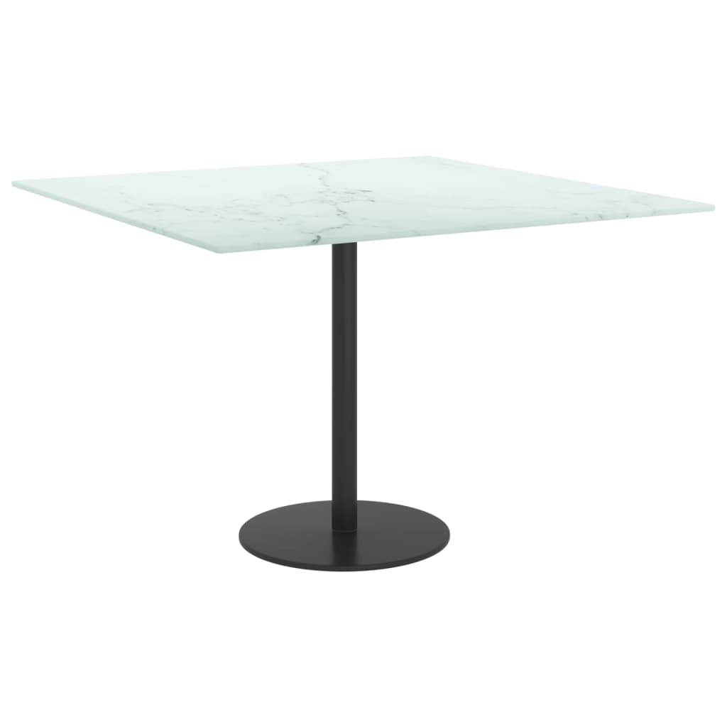 Dessus de table blanc 60x60 cm 6 mm verre trempé design marbre - XIOS