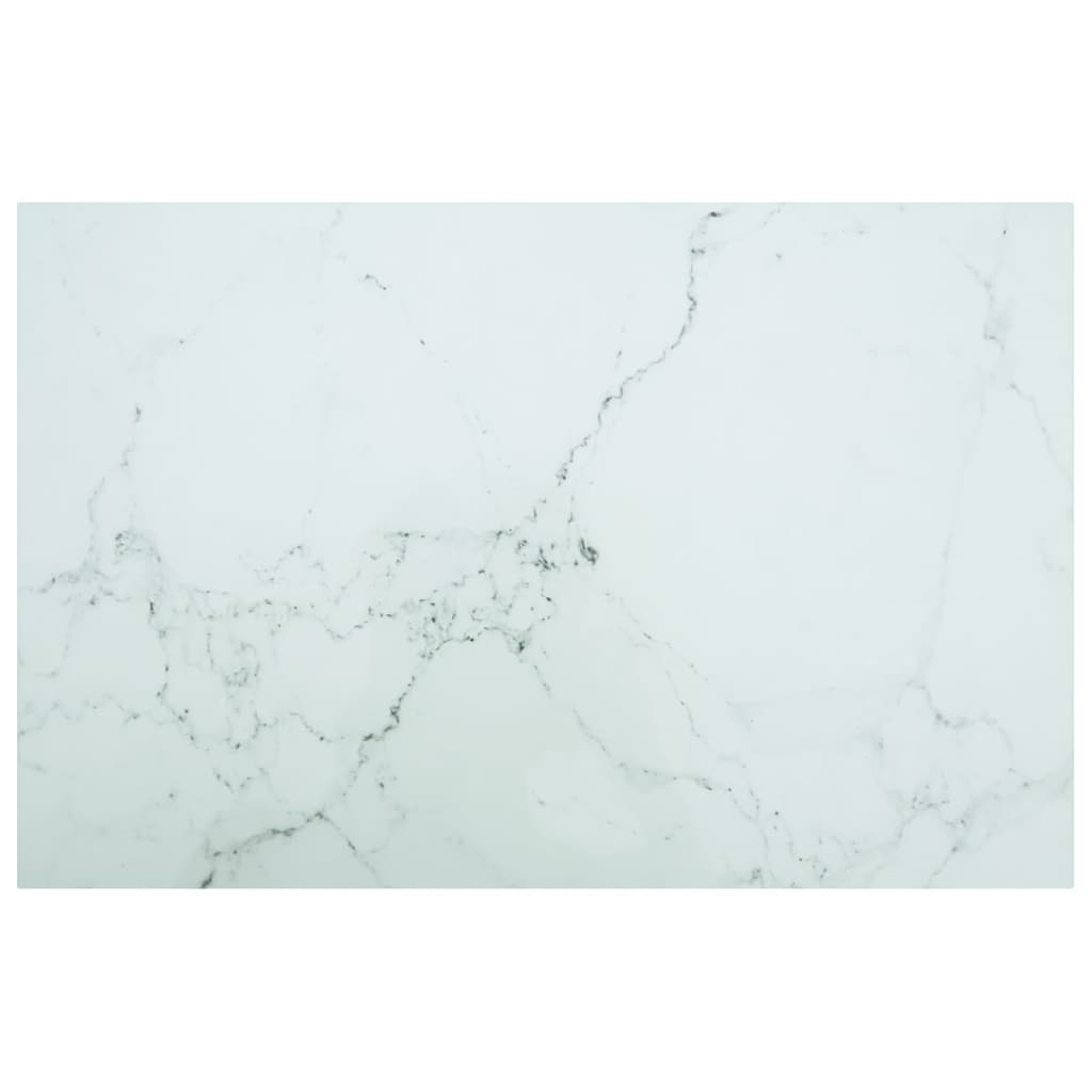 Dessus de table blanc 100x62 cm 8 mm verre trempé design marbre - XIOS