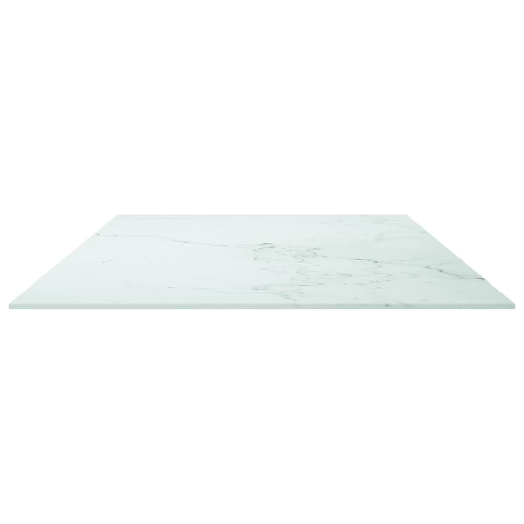 Dessus de table blanc 120x65 cm 8 mm verre trempé design marbre - XIOS