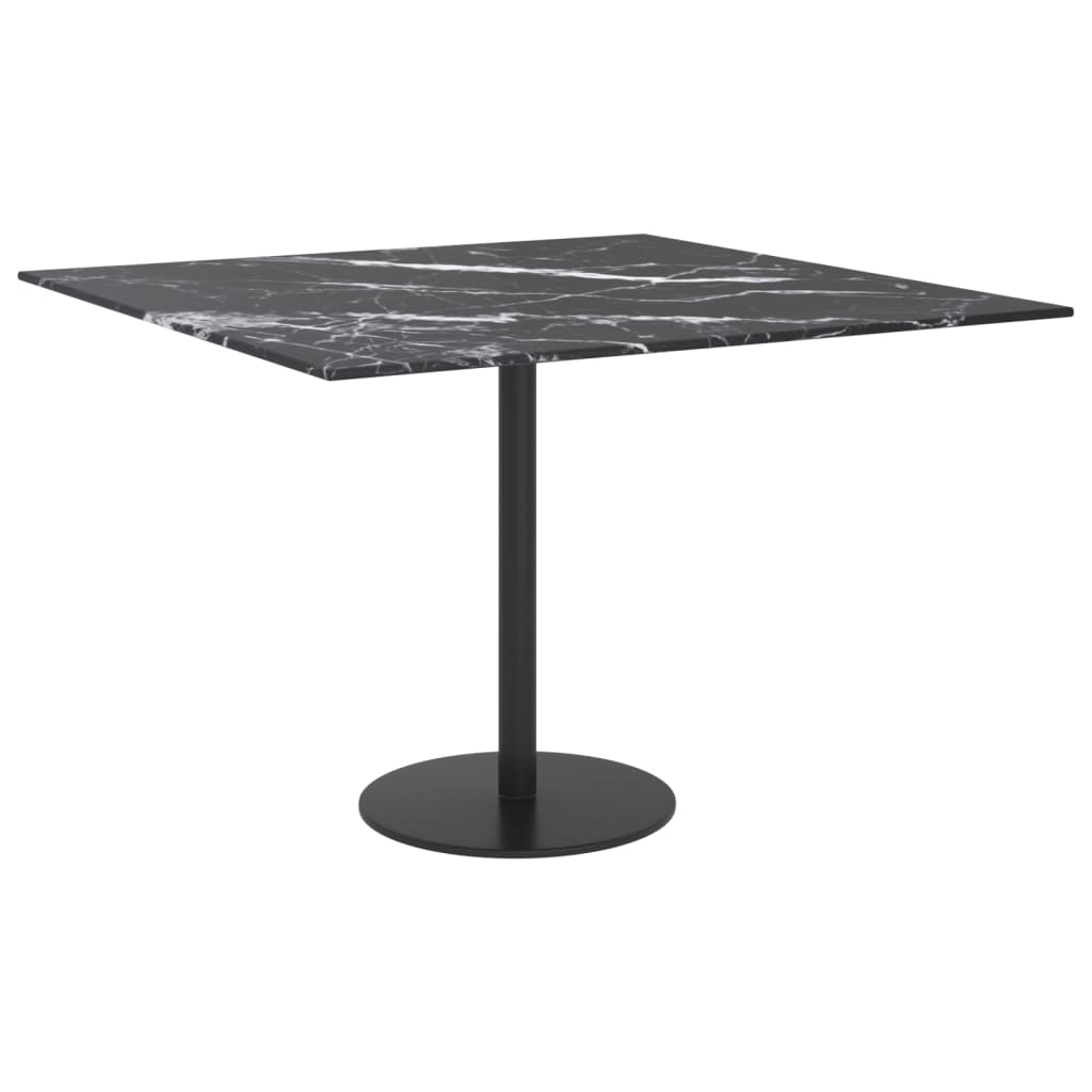 Dessus de table noir 60x60 cm 6 mm verre trempé design marbre - XIOS