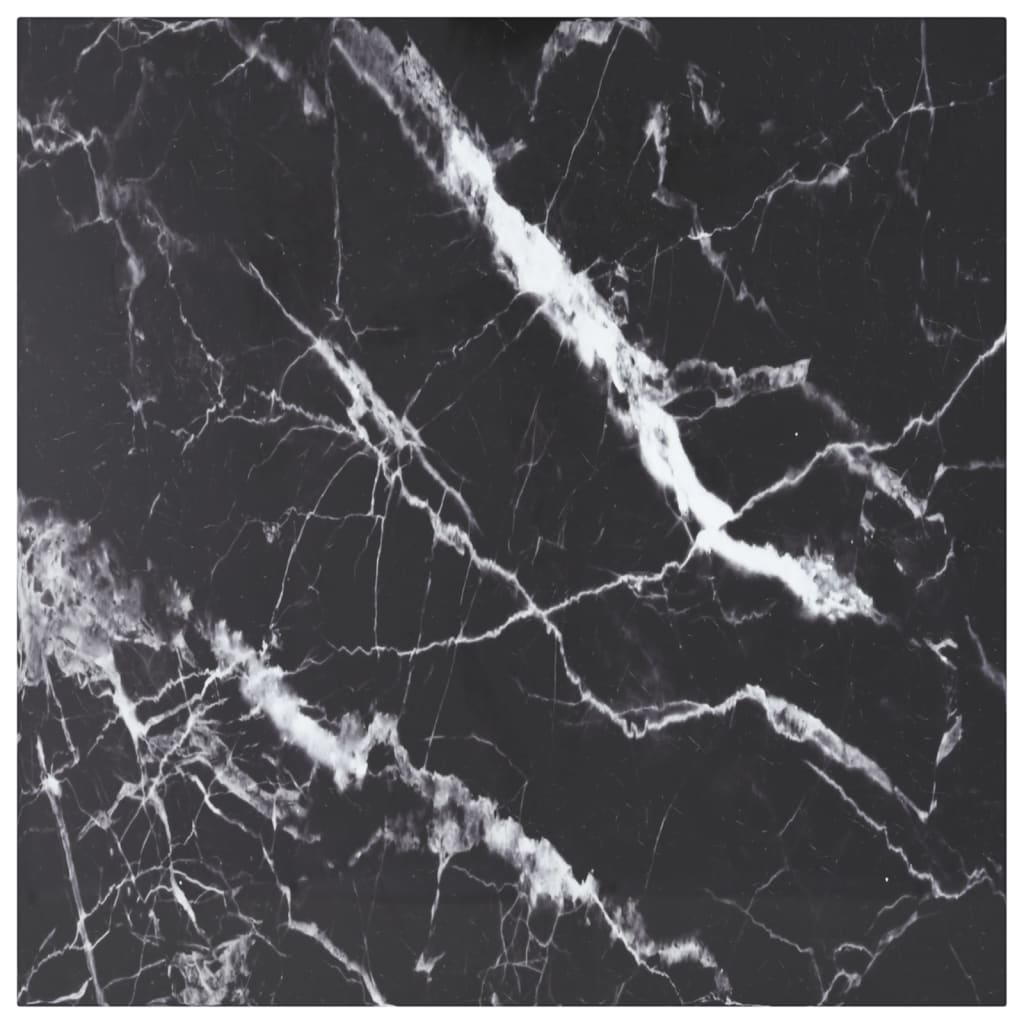 Dessus de table noir 80x80 cm 6 mm verre trempé design marbre - XIOS
