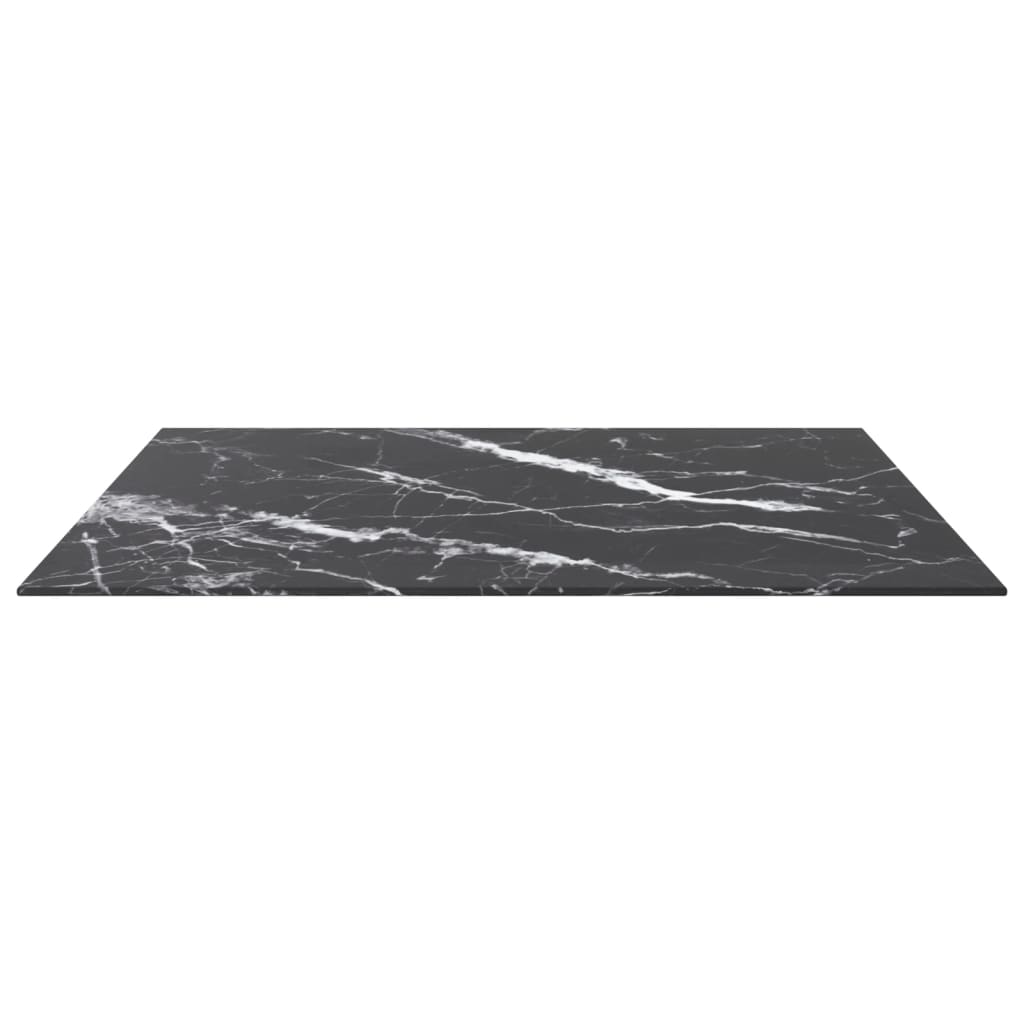 Dessus de table noir 80x80 cm 6 mm verre trempé design marbre - XIOS