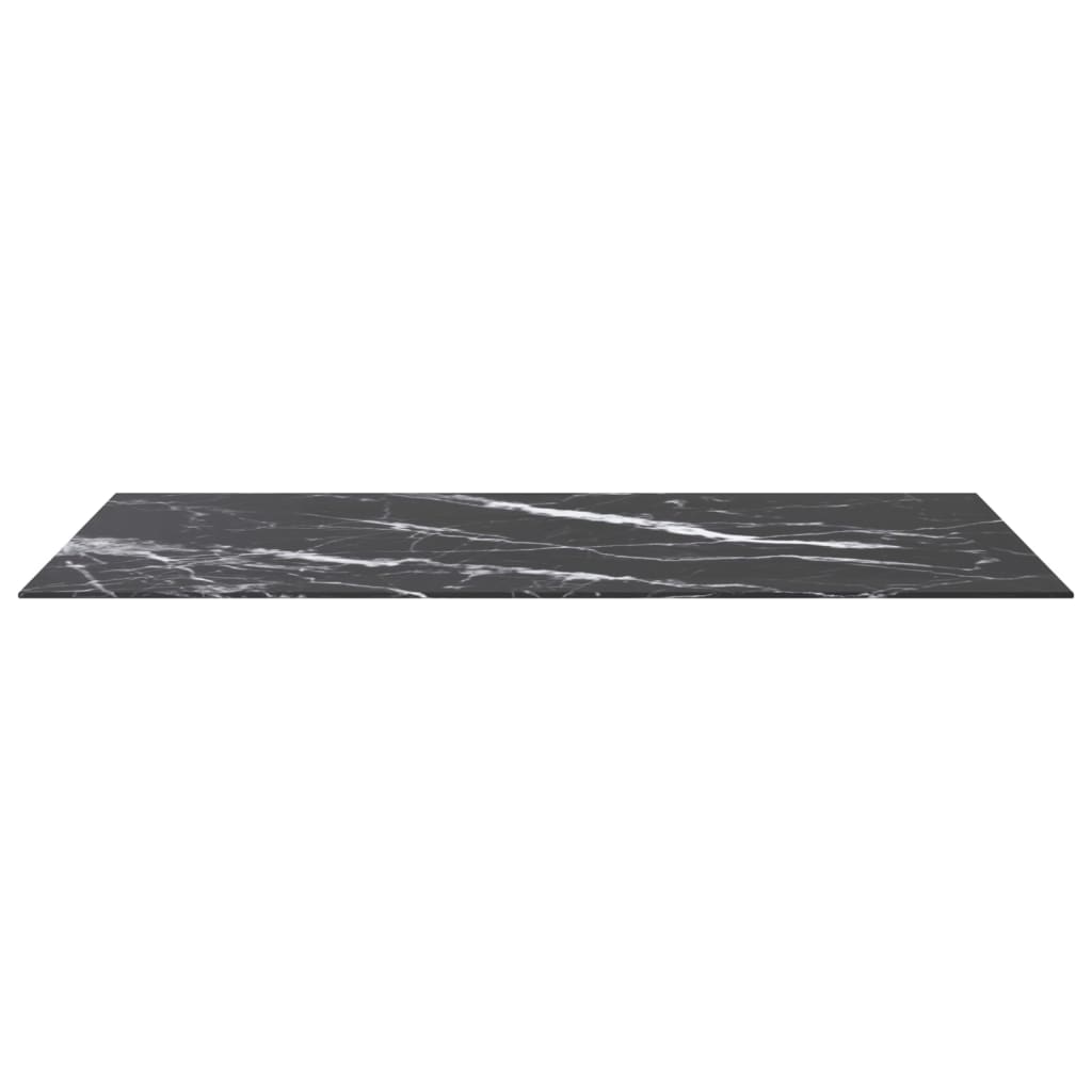 Dessus de table noir 120x65 cm 8 mm verre trempé design marbre - XIOS