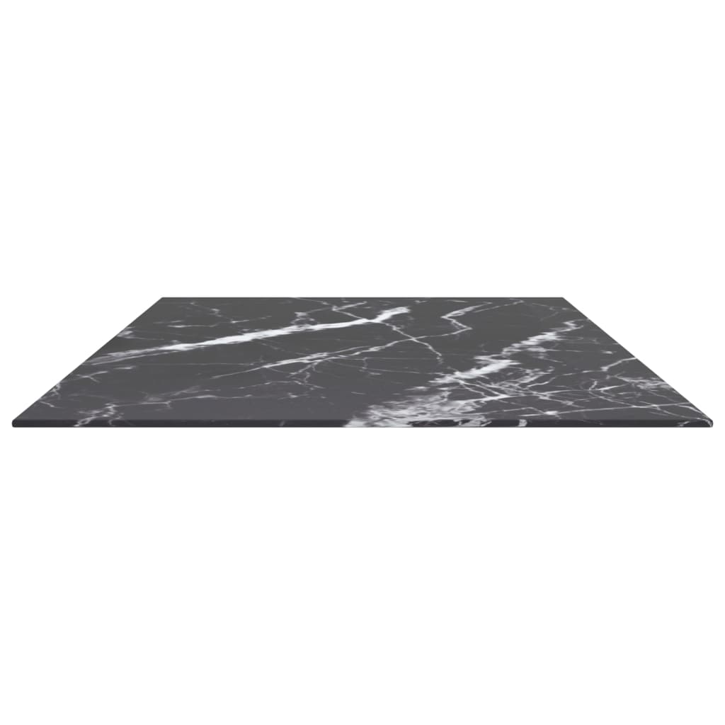 Dessus de table noir 120x65 cm 8 mm verre trempé design marbre - XIOS