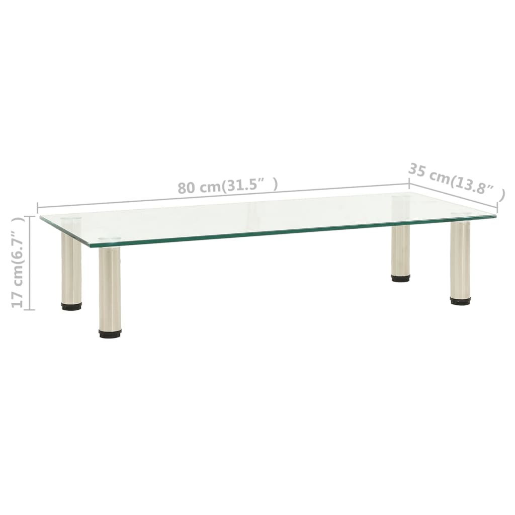 Meuble TV Transparent 80x35x17 cm Verre trempé - XIOS