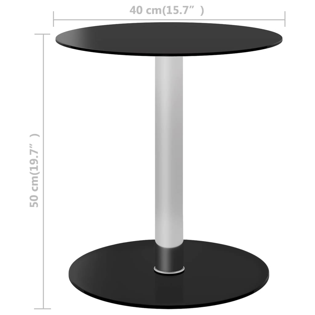 Table basse Noir 40 cm Verre trempé - XIOS