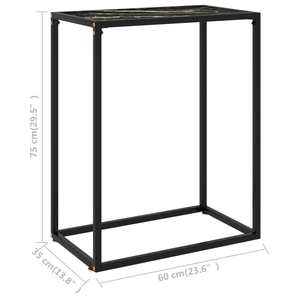 Table console Noir 60x35x75 cm Verre trempé - XIOS