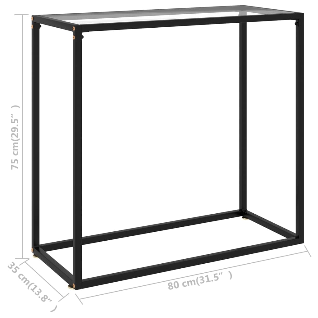 Table console Transparent 80x35x75 cm Verre trempé - XIOS