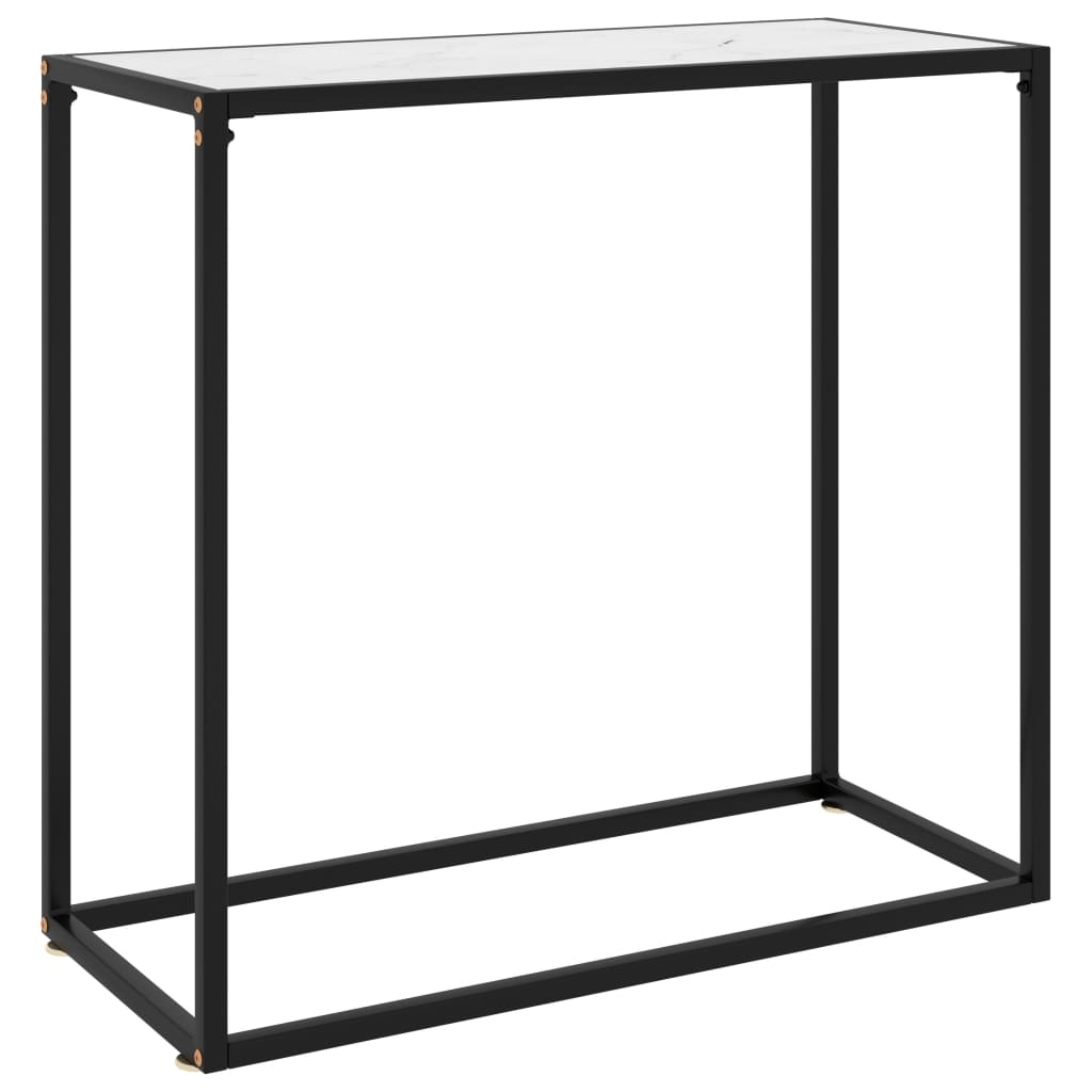Table console Blanc 80x35x75 cm Verre trempé - XIOS