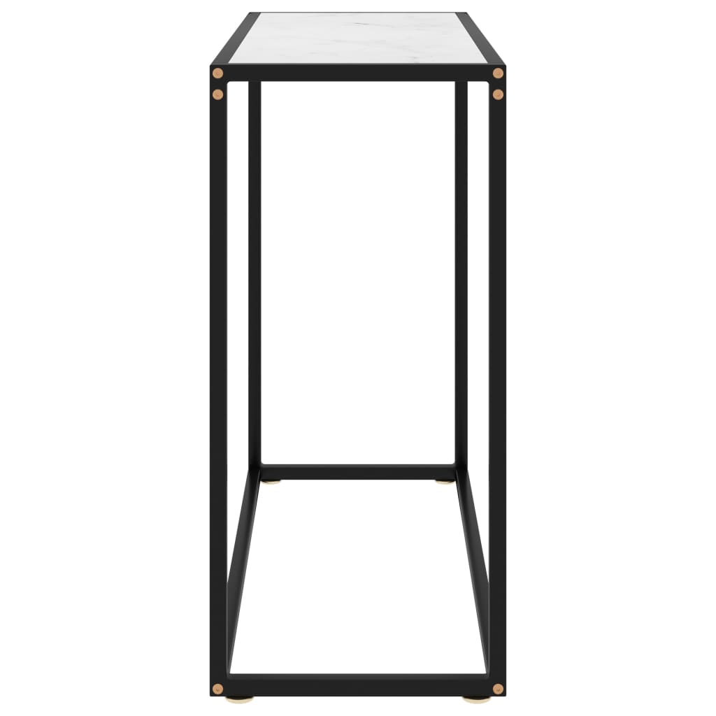 Table console Blanc 80x35x75 cm Verre trempé - XIOS