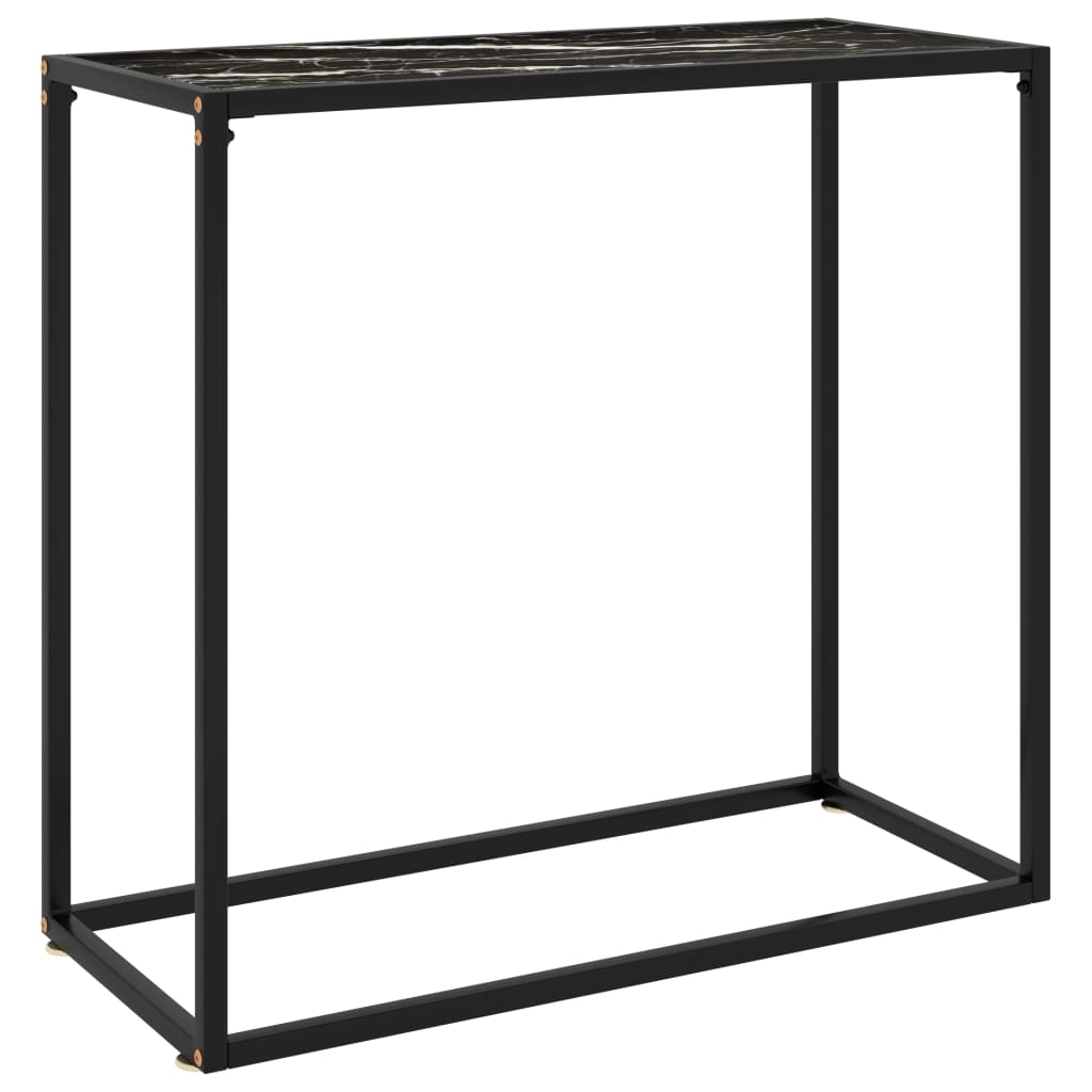Table console Noir 80x35x75 cm Verre trempé - XIOS
