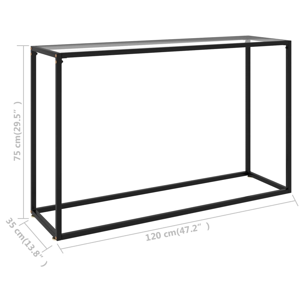 Table console Transparent 120x35x75 cm Verre trempé - XIOS