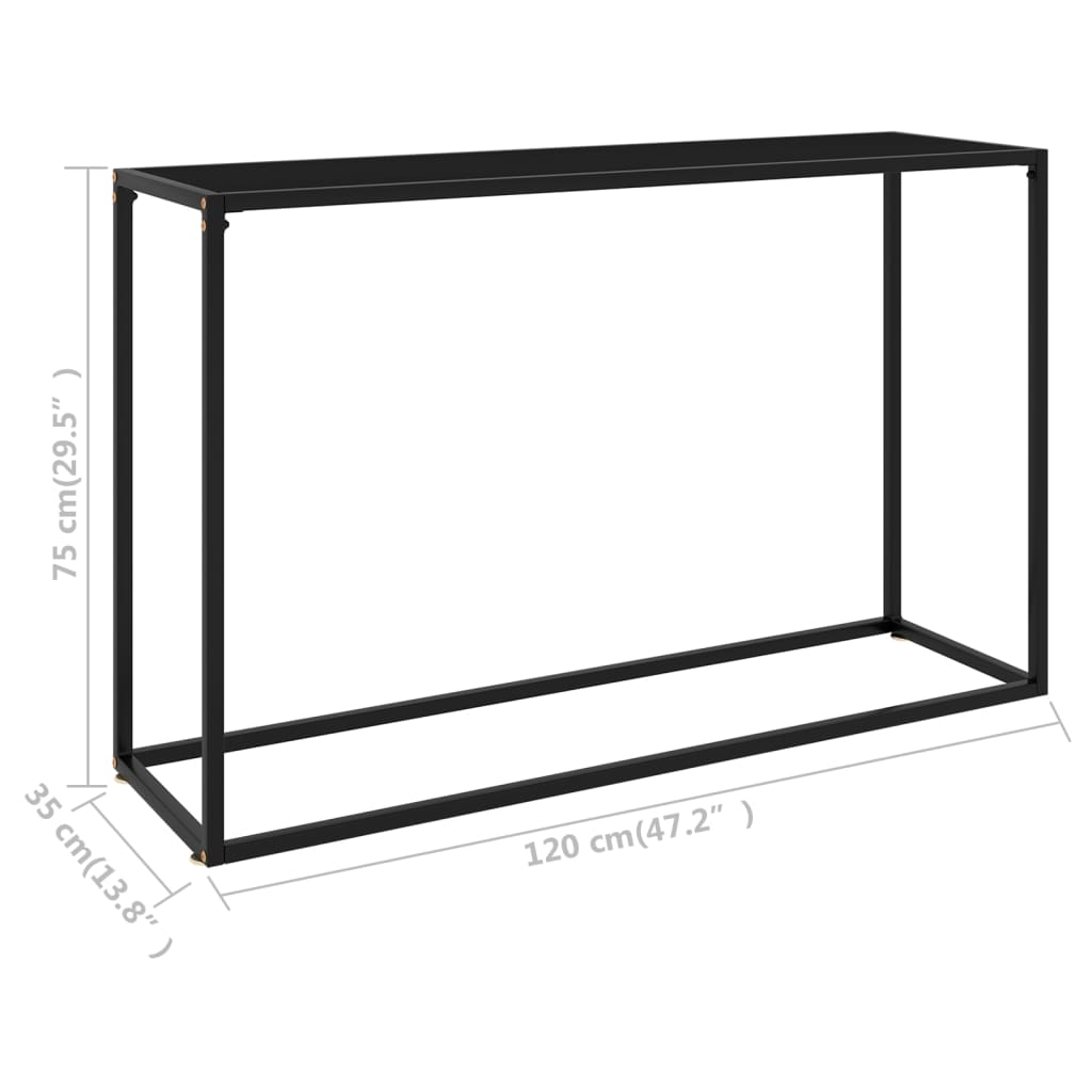 Table console Noir 120x35x75 cm Verre trempé - XIOS