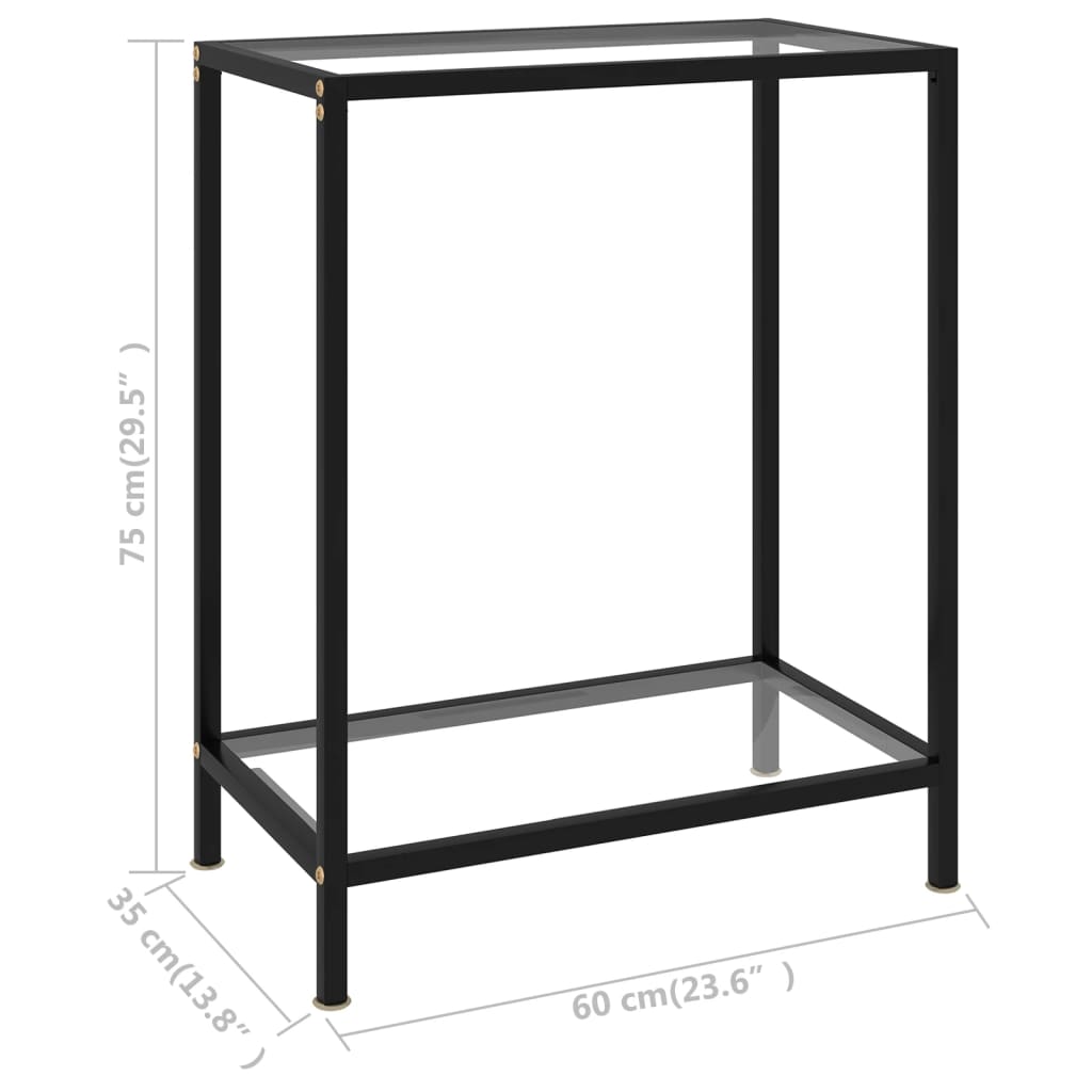 Table console Transparent 60x35x75 cm Verre trempé - XIOS