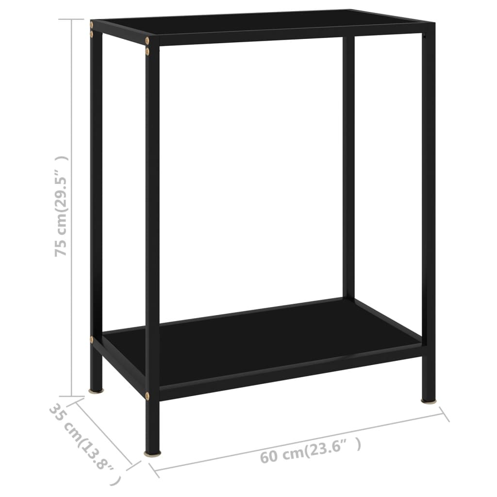 Table console Noir 60x35x75 cm Verre trempé - XIOS