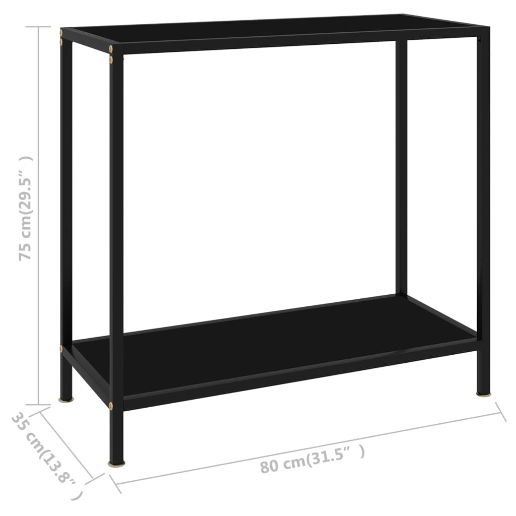 Table console Noir 80x35x75 cm Verre trempé - XIOS