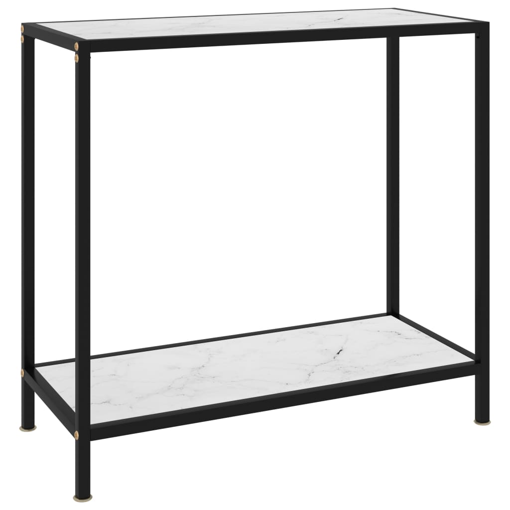 Table console Blanc 80x35x75 cm Verre trempé - XIOS