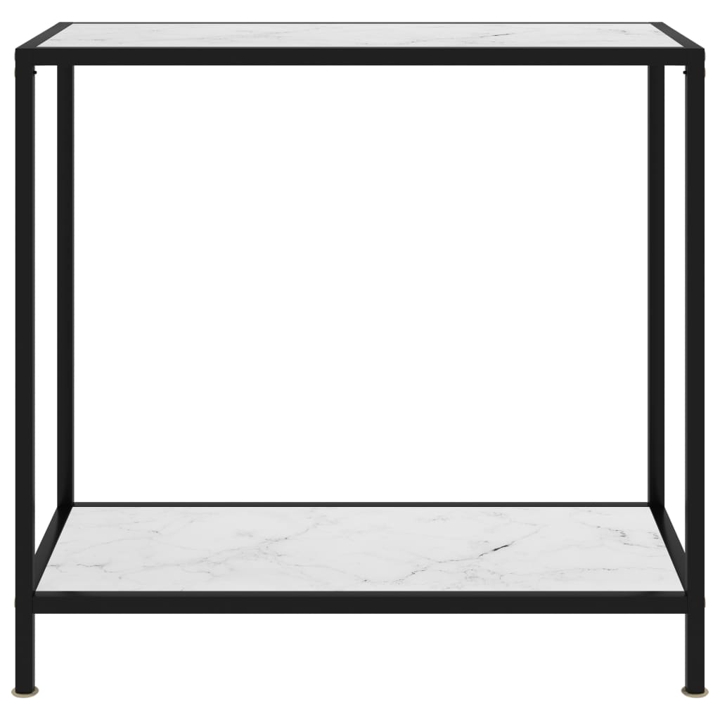 Table console Blanc 80x35x75 cm Verre trempé - XIOS