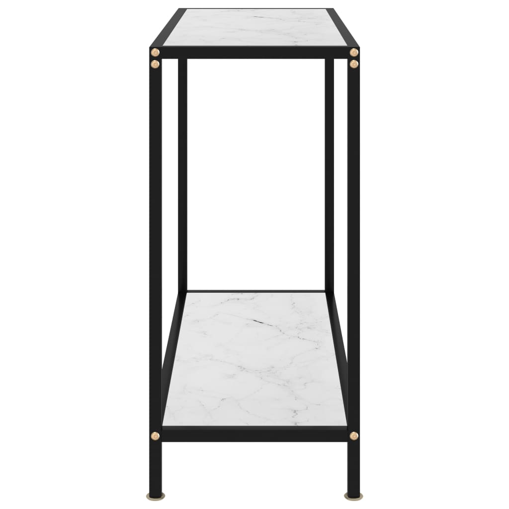 Table console Blanc 80x35x75 cm Verre trempé - XIOS