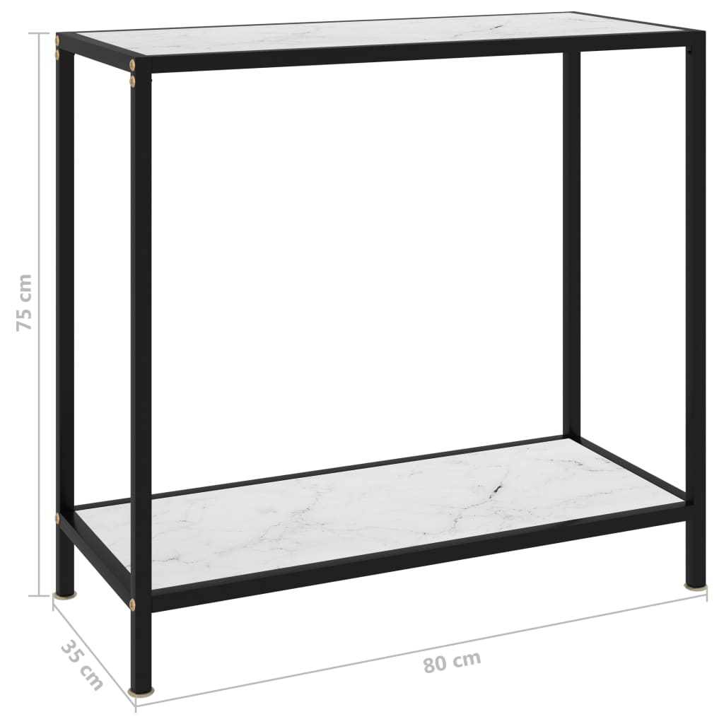 Table console Blanc 80x35x75 cm Verre trempé - XIOS