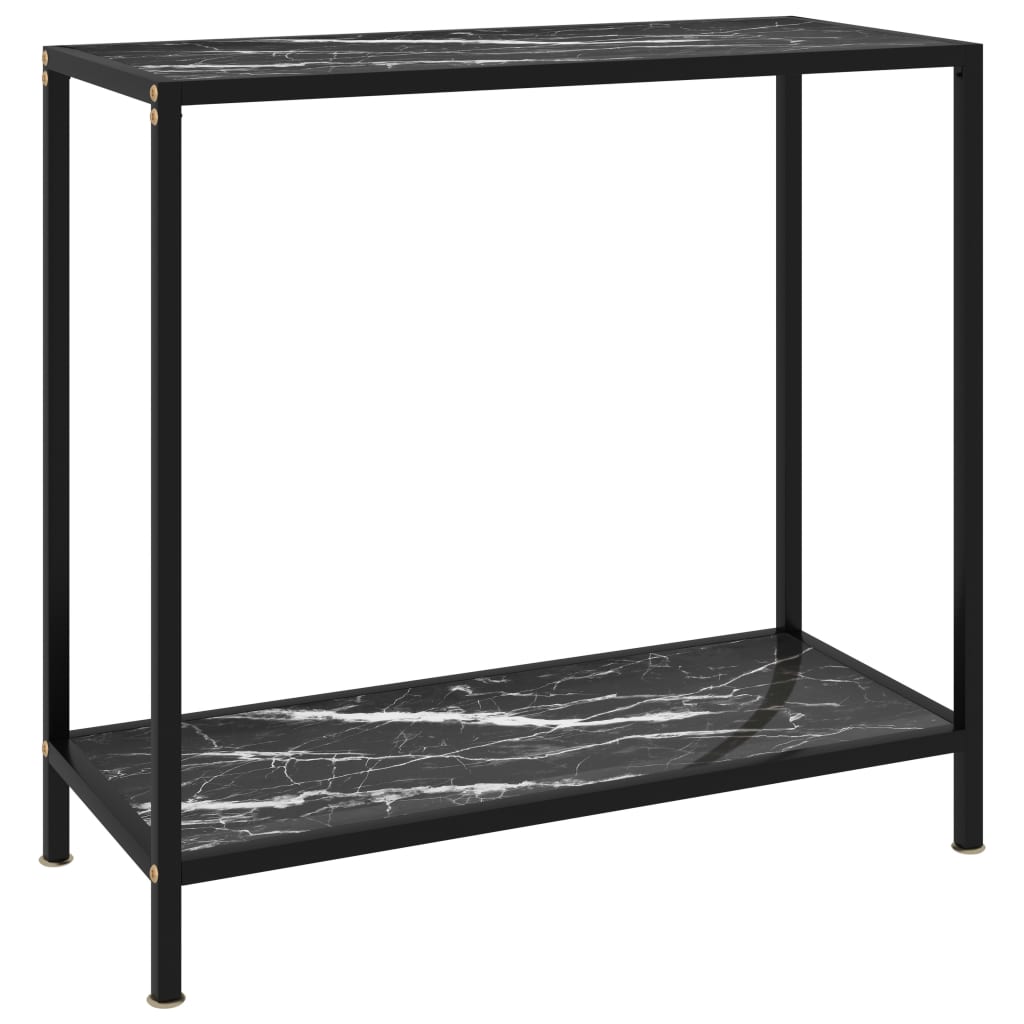 Table console Noir 80x35x75 cm Verre trempé - XIOS