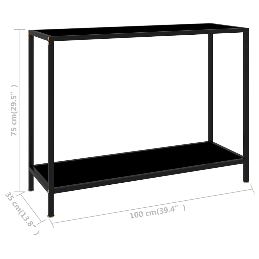 Table console Noir 100x35x75 cm Verre trempé - XIOS
