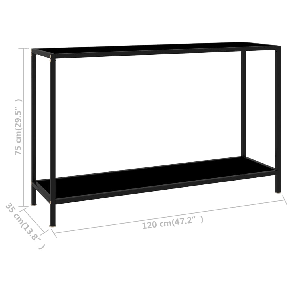 Table console Noir 120x35x75 cm Verre trempé - XIOS