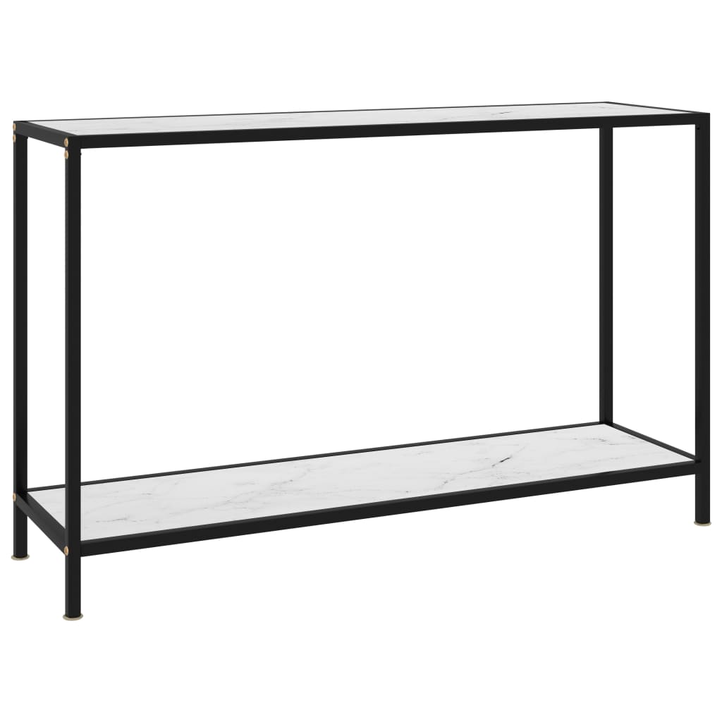Table console Blanc 120x35x75 cm Verre trempé - XIOS