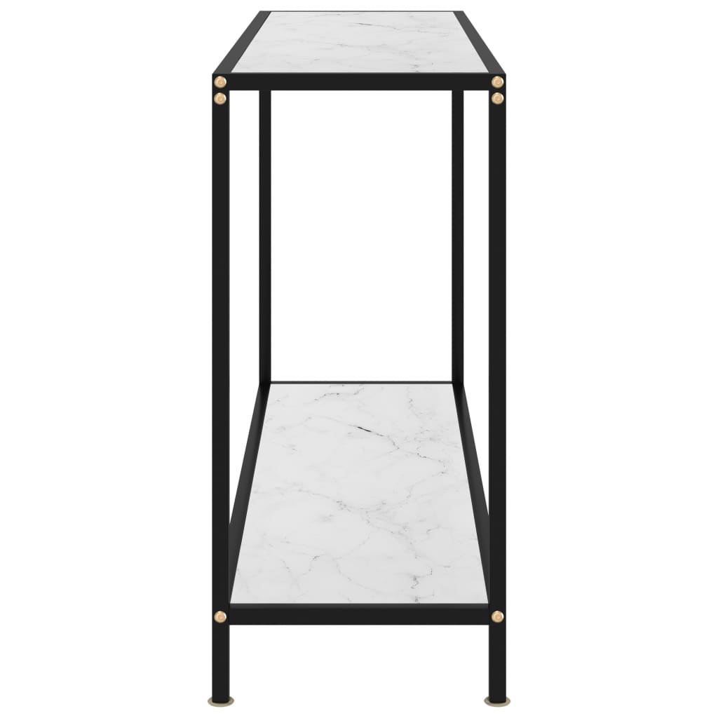 Table console Blanc 120x35x75 cm Verre trempé - XIOS