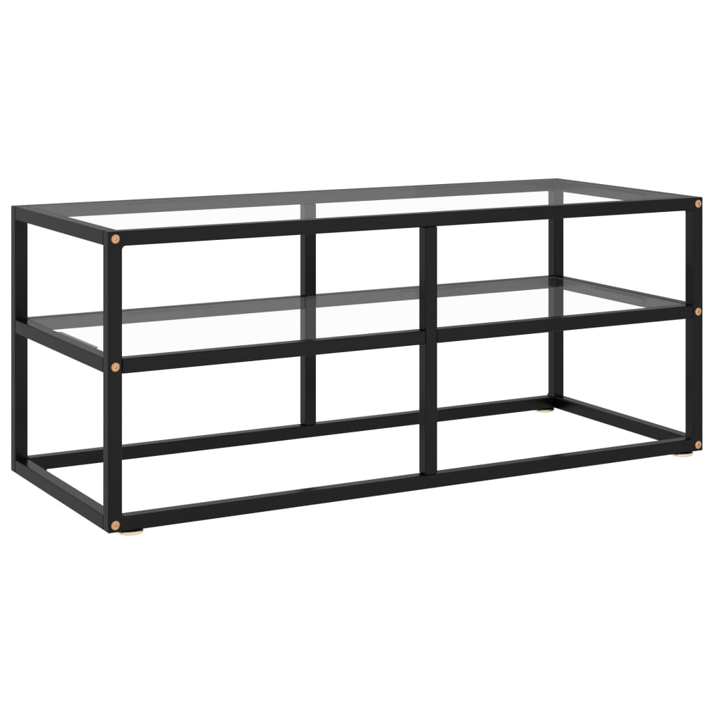 Meuble TV avec verre trempé Noir 100x40x40 cm - XIOS