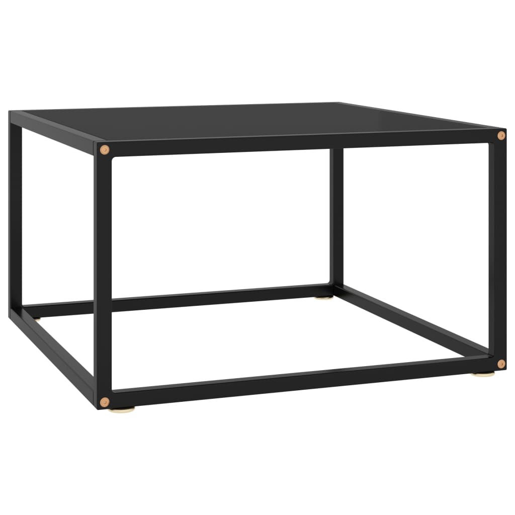 Table basse Noir avec verre noir 60x60x35 cm - XIOS