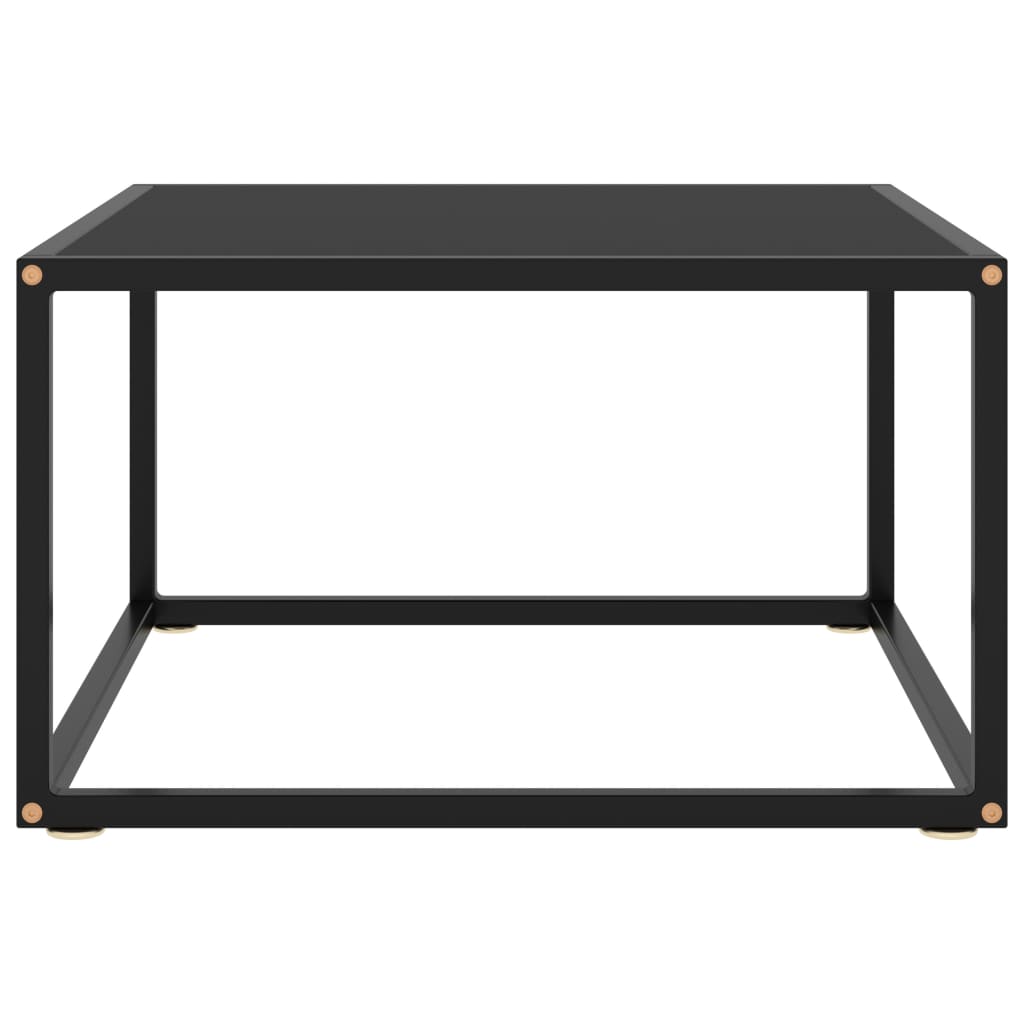 Table basse Noir avec verre noir 60x60x35 cm - XIOS