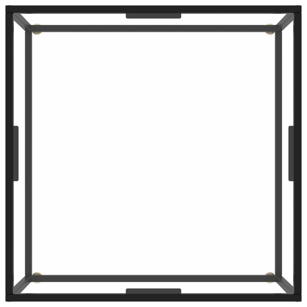 Table basse Noir avec verre trempé 80x80x35 cm - XIOS