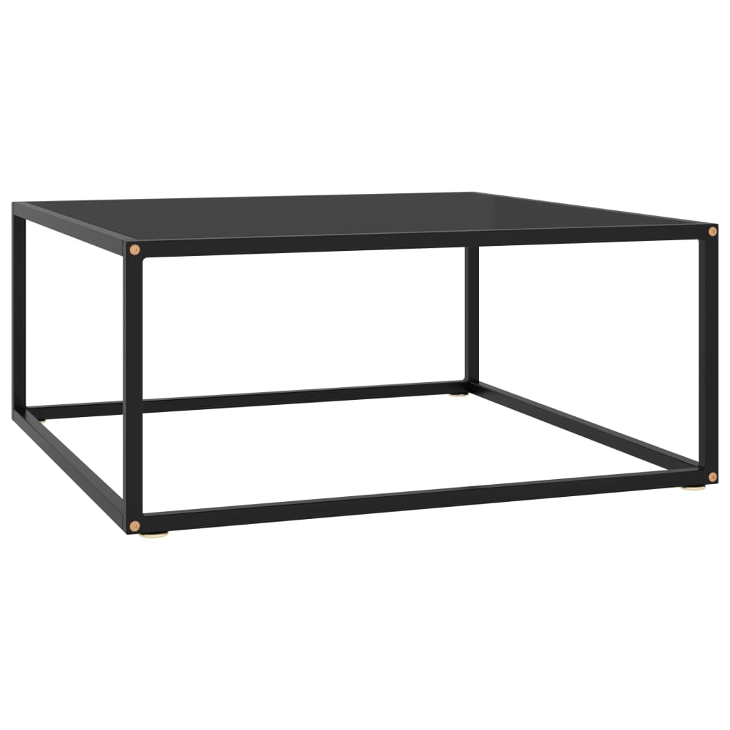 Table basse Noir avec verre noir 80x80x35 cm - XIOS