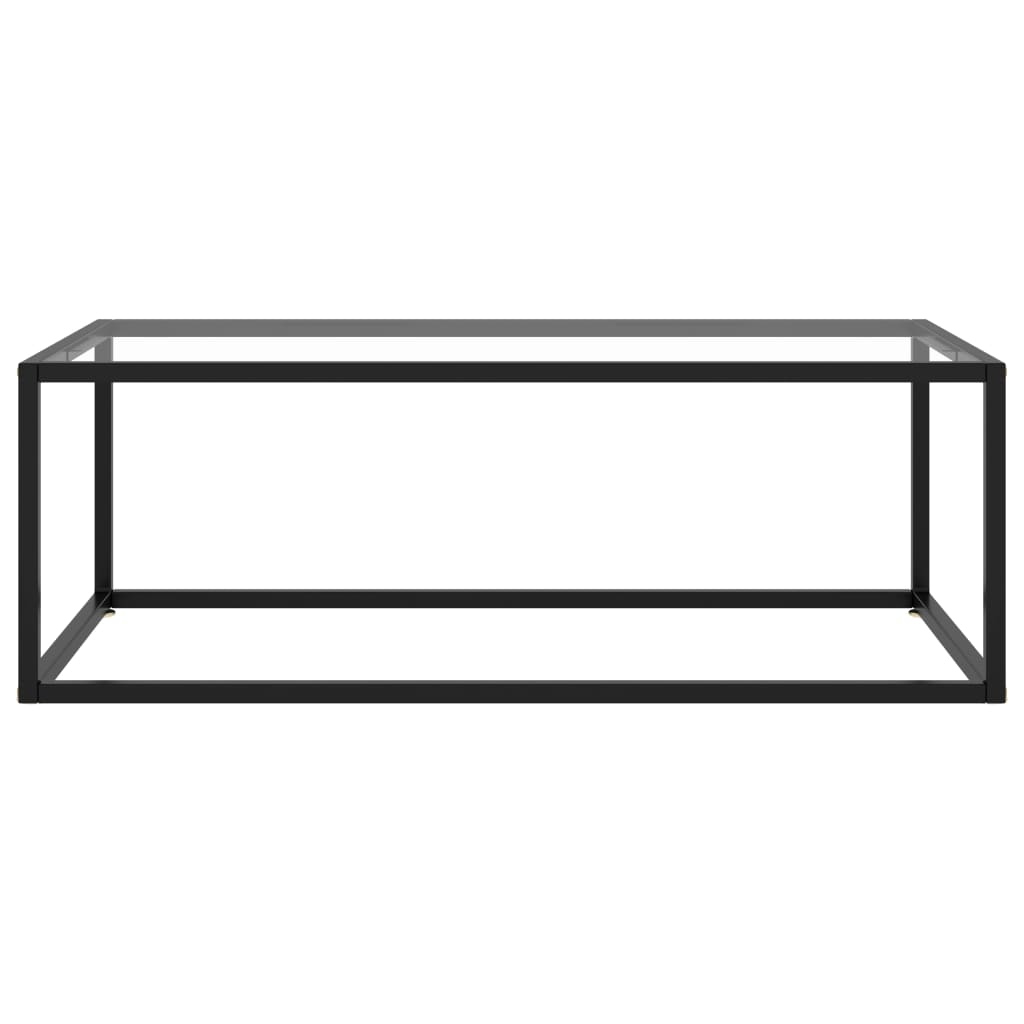 Table basse Noir avec verre trempé 100x50x35 cm