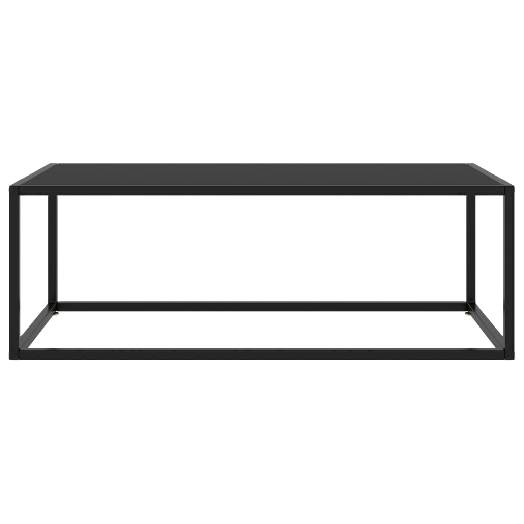 Table basse Noir avec verre noir 100x50x35 cm - XIOS