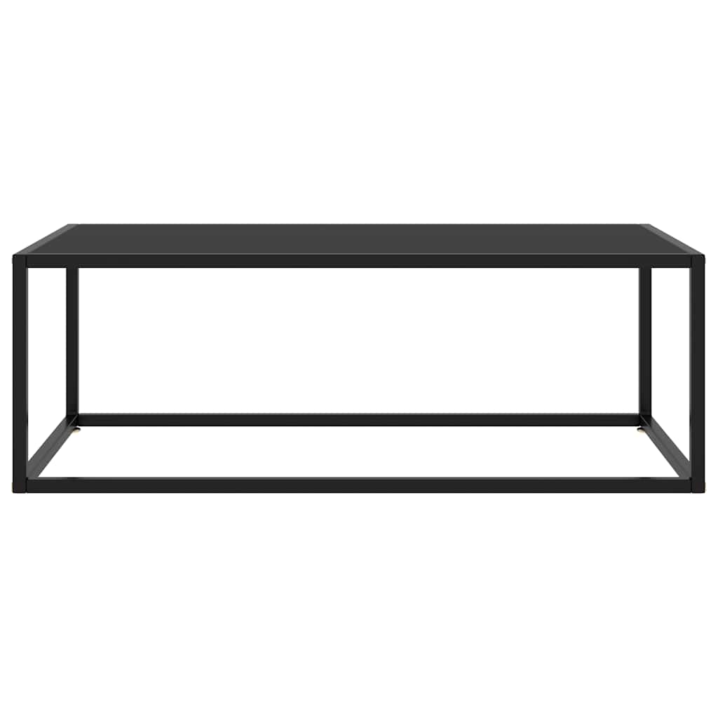 Table basse Noir avec verre noir 100x50x35 cm - XIOS