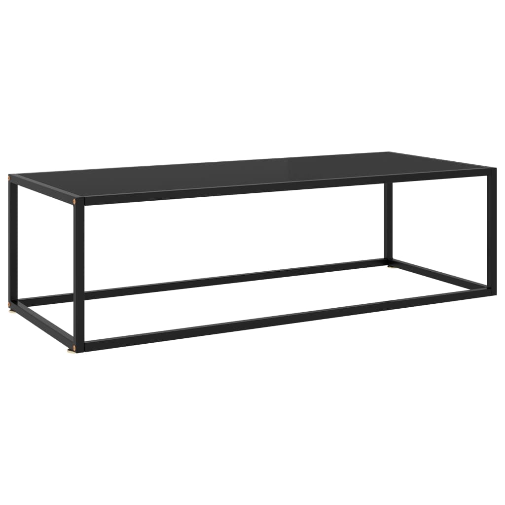 Table basse Noir avec verre noir 120x50x35 cm - XIOS