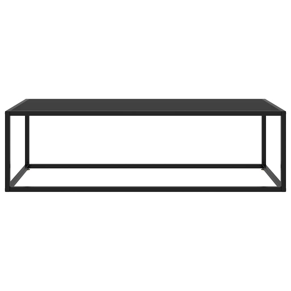 Table basse Noir avec verre noir 120x50x35 cm