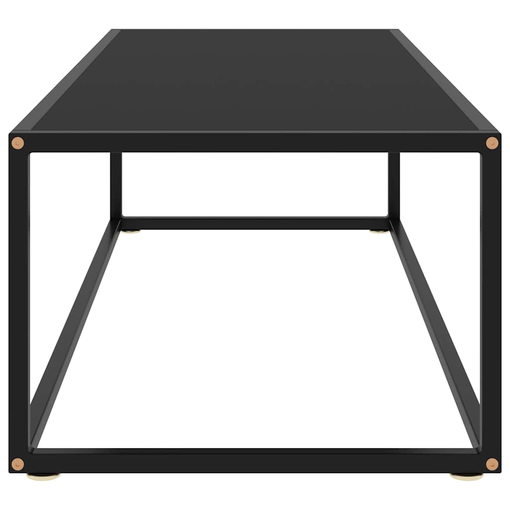 Table basse Noir avec verre noir 120x50x35 cm