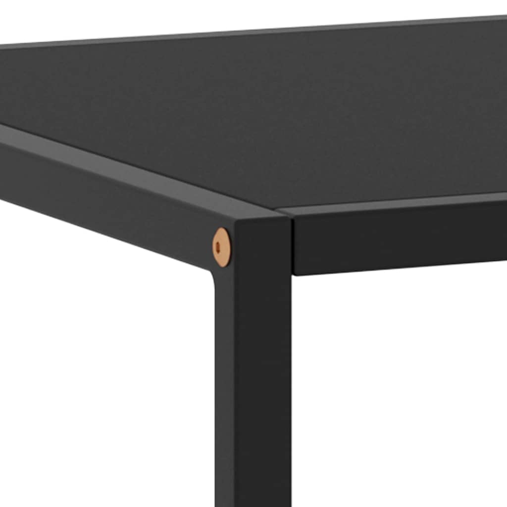 Table basse Noir avec verre noir 120x50x35 cm